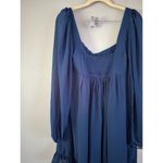 Abercrombie & Fitch  Blue Babydoll Smocked Long Sleeve Mini Dress Small Tall NWT Photo 3