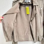Pam & Gela Asymmetrical Zip Army Moto Utility Jacket Olive Green Women's Small Photo 3