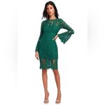 Lulus  Enrapturing Elegance Green Lace Long Sleeve Midi Dress Size Small Photo 6