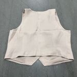 EXPRESS  Women's XL Tan Sleeveless Linen Blend Vest CorpCore Career Office Style Photo 2