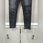Free People  WE THE FREE DISTRESSED RAW HEM BLACK DOUBLE BUTTON JEANS Photo 2