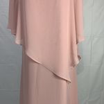 Ignite Evenings Chiffon Overlay Asymmetrical Cape Blush Pink Sheath Dres… Size 8 Photo 3