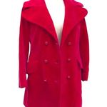 RARE Vintage Surrey Classics Royal Pink Velvet Double Breasted Peacoat Jacket Size M Photo 3