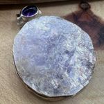 Flashy Lepidolite Mica & Amethyst Sterling Silver Pendant Purple Photo 0