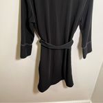 ZARA Basic Contrast Stitch Mini Shirt Dress Black White L Photo 9