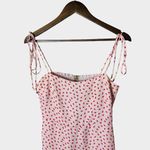Resa Odi Strawberry Print Mini Dress Small Pink Tie Strap Coquette Photo 1