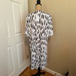NWOT Women‘s Shift Dress Midi White Half Sleeve Print Summer Spring Size XL Photo 3