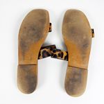 ZARA Faux Vegan Cheetah Leopard Animal Calf Hair Print Flat Sandals Shoes Brown Photo 4
