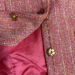 Cynthia Steffe Cynthia Steffens Cropped Pink Tweed Blazer Decorative Buttons 3/4 Sleeve Jacket Photo 11