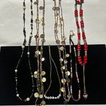 J436 Bulk Bundle of 6 Beaded Necklaces Gold Photo 0