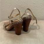 Coach  Gold Women's Sandals Heels Size 7.5‎ B Photo 3