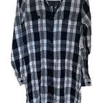 SO  NEW plaid tunic dress long sleeve black white small Photo 0