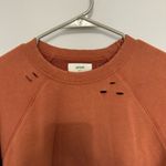 Aerie Distressed Orange Crewneck Sweatshirt Photo 1
