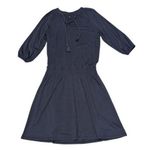 Garnet Hill Poet Knit Dress Tassel Boho Navy Blue Womens Small Cottagecore Plain Photo 0