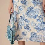 RIHOAS The Blue Round Neck Cap Sleeve Floral Midi Dress 76 Size M Photo 5