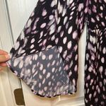 Jennifer Lopez Flutter Sleeve Cross Purple Black Front Dress Size 8 Photo 2