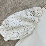 Veronica Beard Jeans Women’s Eyelet Puff Sleeve Top Boho in White Size XS Photo 3