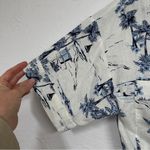 Panama Jack  White Blue Floral Linen Blend Blouse Womens S Tropical Boxy Fit Top Photo 1
