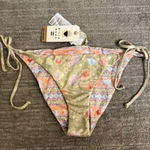 Billabong Feelin Peaceful Tropic Reversible Bikini Bottom Green Floral L/12 NWT Photo 0