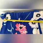 Kaari Blue NWT size S blue pink grey floral cold shoulder A-line dress V Neck Photo 6