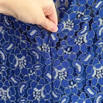 Soiéblu Royal Blue Floral Lace Romper, Formal Lace Onesie, Size Medium Photo 13