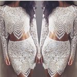 For Love & Lemons Ivory color Lace Long Sleeve Two-Piece Dress/Set M Photo 2
