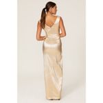 Black Halo Gold Hendricks Sleeveless V-Neck Metallic Cocktail Evening Gown 8 Photo 2