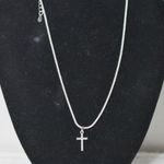 Source Unknown Elegant 925 Sterling Silver CZ Cross Dainty Rope Chain 15"(3" Extension)Necklace Photo 1