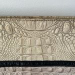 Brahmin  Hillary Leather Croc Embossed Crossbody Purse Bag beige black tan Photo 7