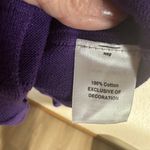 Sahalie Medium Purple Embroidered Sweater Pleated Hippie Boho Cotton Knit Dress Photo 13