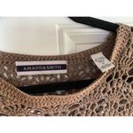Amanda Smith  Womens Brown‎ Crochet medium Scalloped Hem Tunic Top Photo 3