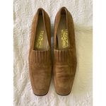 Ferragamo Women's Salvatore Suede Fringe Loafers Shoes Brown Size 8 1/2 A Photo 1