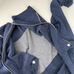 LEVEL 99 Navy Faux Suede Moto Jacket Size Small Blue Photo 4