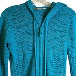 Athleta Shoreline Teal Knit Zip Up Sweater Hoodie #906244 Small 10% Cottom Photo 2