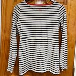 Boden USA Boden Breton Stripe Long Sleeve T-Shirt Women’s Size 8 US Navy Blue White Classi Photo 0