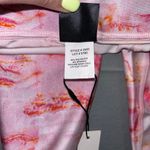 Terez  Leggings Rose Quartz Marble Capri Leggings High Rise Pink Orange XS NWT Photo 5