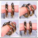 UNOAERRE 14KT DESIGNER X-LG HOOPS ~ BUTTERY RICH SOLID LUSTROUS YELLOW GOLD EARRINGS Photo 9