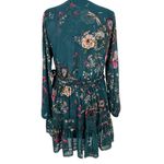 Free People  Cherry Blossom Teal Floral Mini Dress Long Sleeve Size XS Photo 2