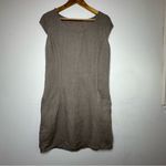 Lungo L’arno Made in Italy 100 % Linen Taupe/Fango Sleeveless Dress Size S Tan Photo 1