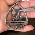 Vintage Large Pewter 1776 Patriotic Soldier US Flag Pendand With Neckchain Photo 2