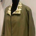 Allison Daley  Olive Jacket with Patterned Collar Photo 1