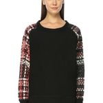 Rag and Bone  Linton Racer Crewneck Sweatshirt W/Tweed Sleeves Photo 1