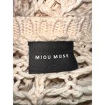 Miou Muse Crochet Knit Top Womens Large Oversized Beige Bohemian Summer Tan Photo 4
