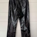 Abercrombie & Fitch Women’s 6 Short Black Faux Leather Pants 90s Straight Photo 2