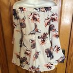 The Clothing Company Boho Floral Off Shoulder Romper Bell Sleeve Cream Playsuit Photo 6