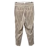 Anthropologie By  Striped Linen Blend High Waisted Belted Pants Sz 6 Cream Brown Photo 3