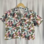 Empyre XS Graphic Crop Button Down Shirt Tiger Skull Eagle Ed Hardy Style Tattoo Red Photo 0