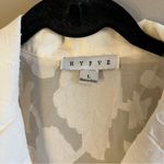 HYFVE ✨ Women’s Off White Floral Sheer Top Button Down Large Photo 2