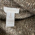 Chico's ‎ Sequin Cowl Neck Sweater Sparkly Knit Pullover Top Neutral Size 1 Photo 4