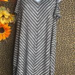 Doe & Rae ✅3/$30✅ NWT  Charcoal Striped Hi-Lo Cold Shoulder Bow Tie Dress | LARGE | Photo 5